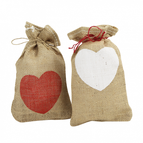 Jute zakken met hartje