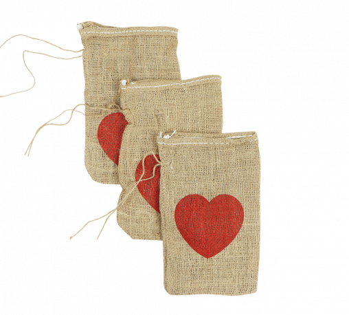 Jute zakken met hartje gebruik: Jute zakken met hartje