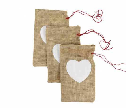 Jute zakken met hartje gebruik: Jute zakken met hartje