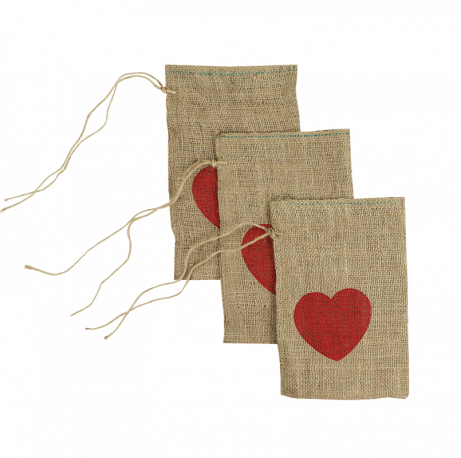 Jute zakken met hartje gebruik: Jute zakken met hartje