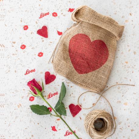 Jute zakken met hartje gebruik: Jute zakken met hartje