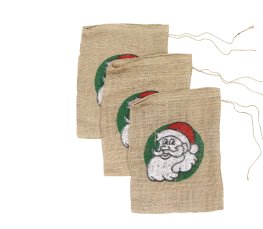 Jute zakken Kerstman 30 cm x 40 cm gebruik: Jute zakken Kerstman 30 cm x 40 cm