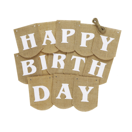 Jute slinger 'Happy Birthday'