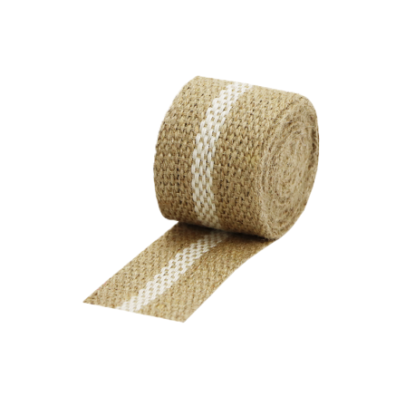 Jute band met streep 5 cm x 2,5 meter gebruik: Jute band met streep 5 cm x 2,5 meter