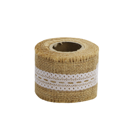 Jute tafelloper met kant