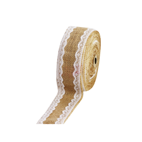 Jute bruiloft lint met kant gebruik: Jute bruiloft lint met kant