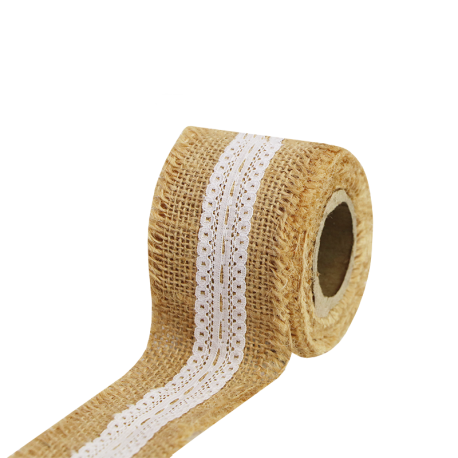 Jute bruiloft lint met kant gebruik: Jute bruiloft lint met kant