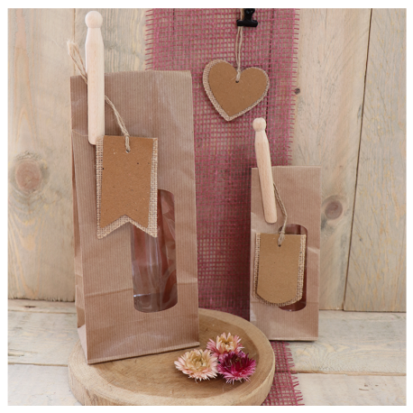 Jute hartjes labels gebruik: Jute hartjes labels