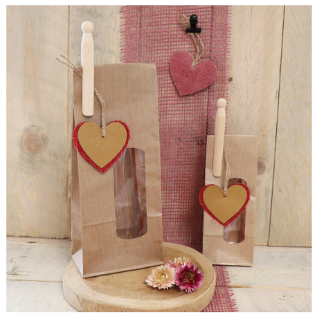 Jute hartjes labels gebruik: Jute hartjes labels