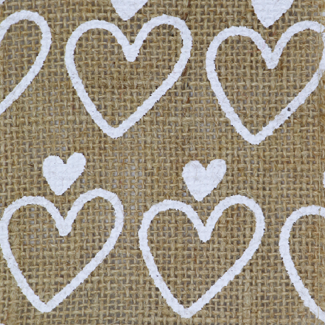 Jute bruiloft lint met hartjes 5 meter gebruik: Jute bruiloft lint met hartjes 5 meter