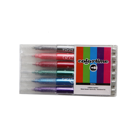 Glitterstiften set á 6 stuks