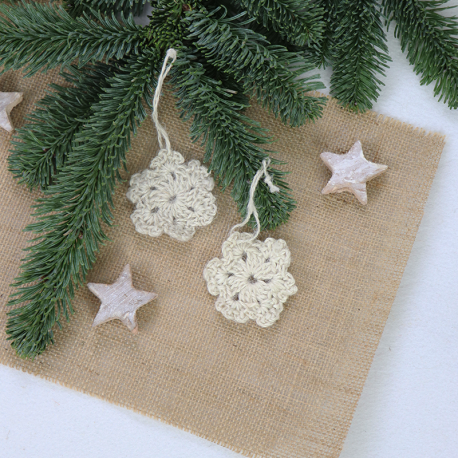 Jute ornament sneeuwvolkje gebruik: Jute ornament sneeuwvolkje