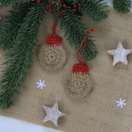 Jute ornament kerstbal gebruik: Jute ornament kerstbal