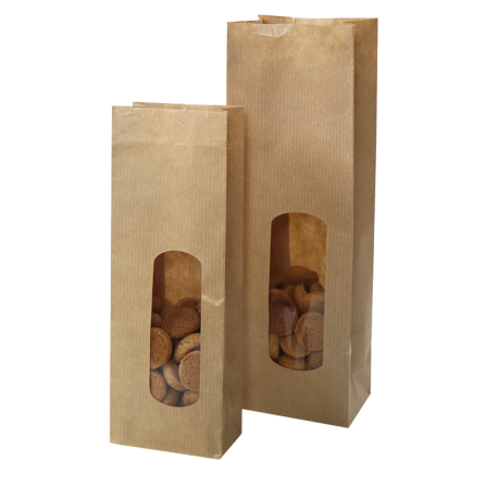 Papieren blokbodemzakken 18 cm x 35,5 cm 25 stuks